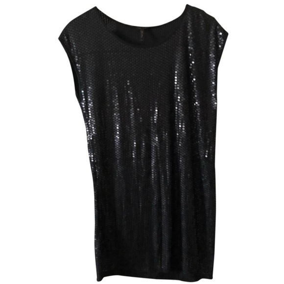 BCBG MAXAZRIA Black Sequin Shift Dress - Picture 1 of 10